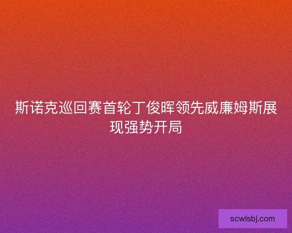 斯诺克巡回赛首轮丁俊晖领先威廉姆斯展现强势开局