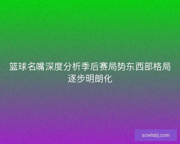 篮球名嘴深度分析季后赛局势东西部格局逐步明朗化